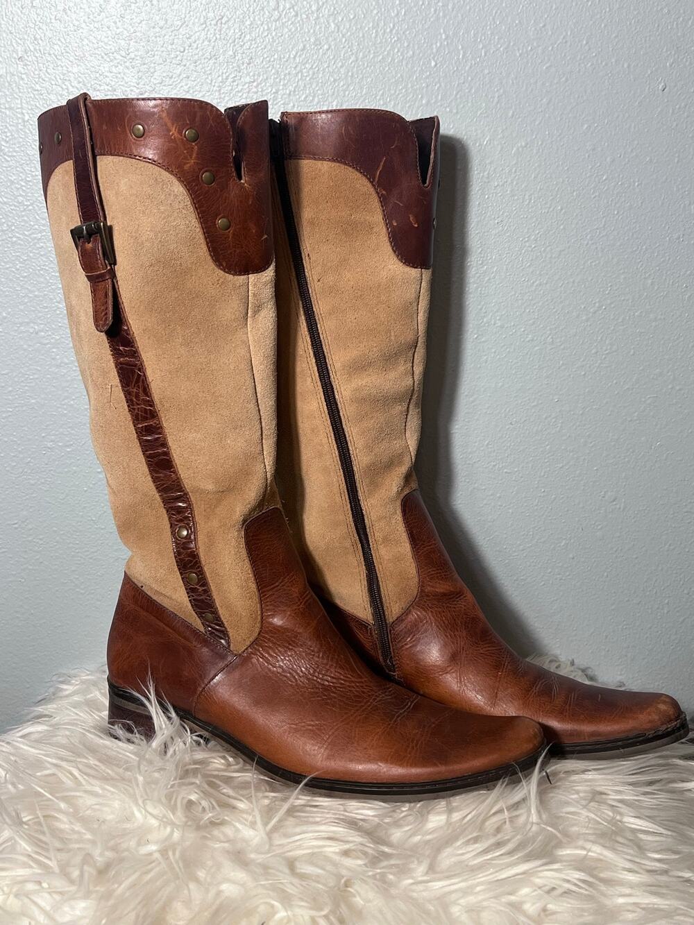 Matisse Sz 9 Vintage Suede Leather Tall Knee Riding Boots Equestrian Retro Rodeo